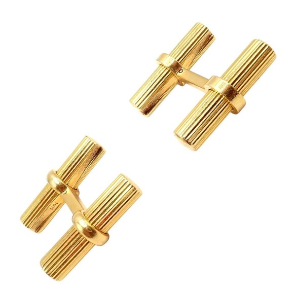 Vintage! Authentic Van Cleef & Arpels 18k Yellow Gold Bar Cufflinks - Picture 11 of 12